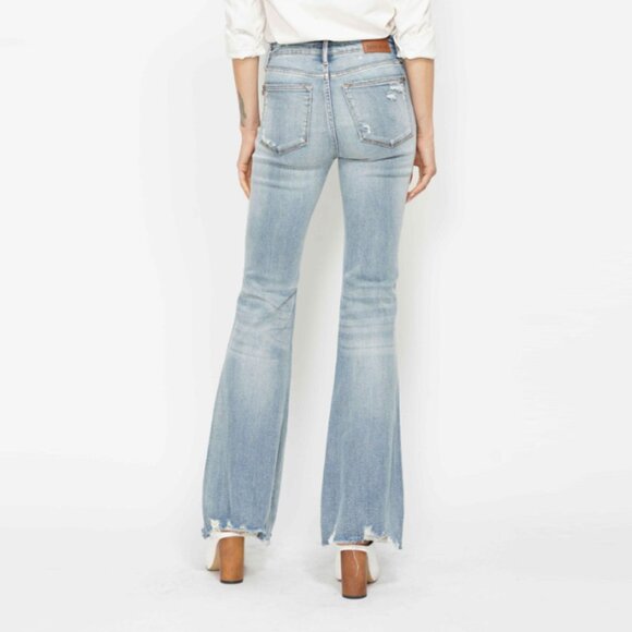 Judy Blue Tummy Control Distressed Flare Jeans - Picture 4 of 4